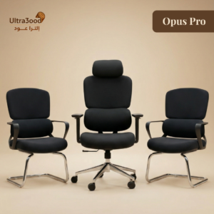 Ensemble Chaises de Bureau Noires Premium Direction et Visiteur